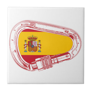 Carabiner-Flagge Spanien Fliese