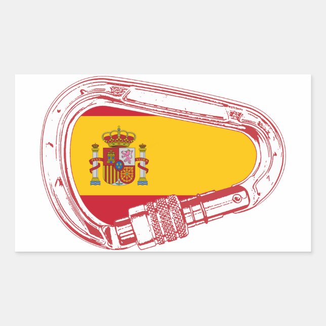 Carabiner-Flagge Spanien Rechteckiger Aufkleber (Vorderseite)