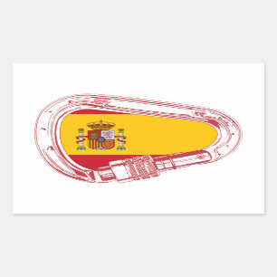 Carabiner-Flagge Spanien Rechteckiger Aufkleber