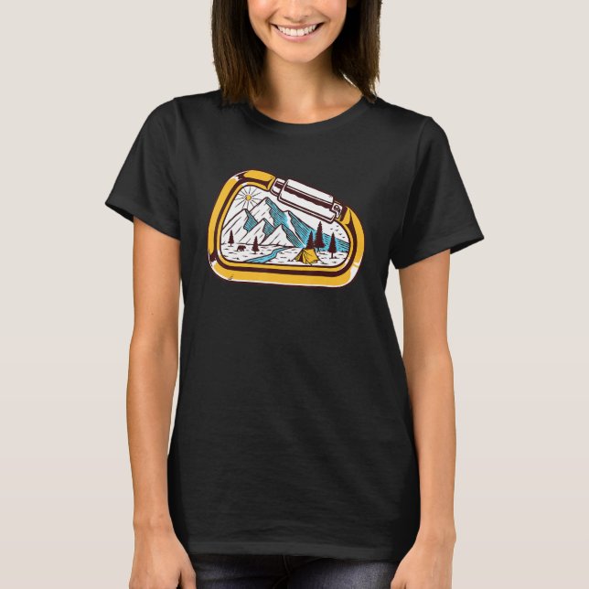Carabiner für Climb Mountain Rock Camping T-Shirt (Vorderseite)