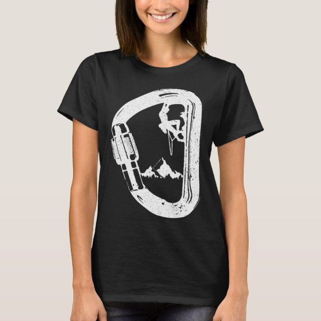 Carabiner mit Berggipfel T-Shirt (Vorderseite)