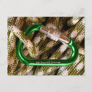 Carabiner und Kletterseil Postkarte