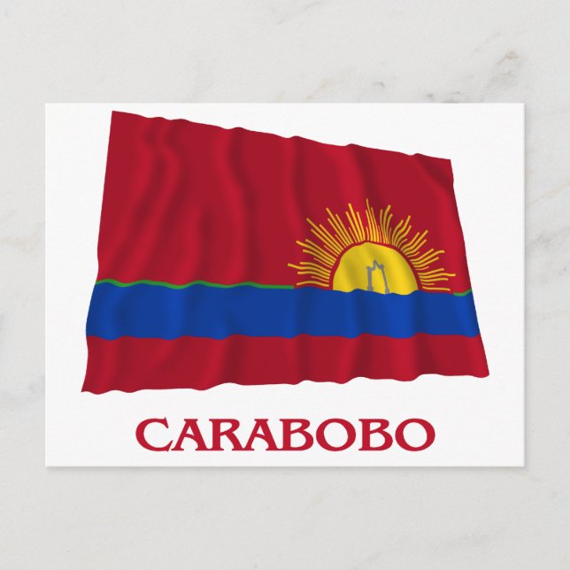 Carabobo Wave Flag mit Namen Postkarte (Vorderseite)