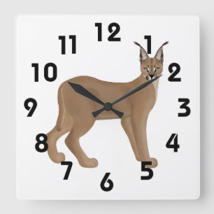 Caracal Clock Quadratische Wanduhr