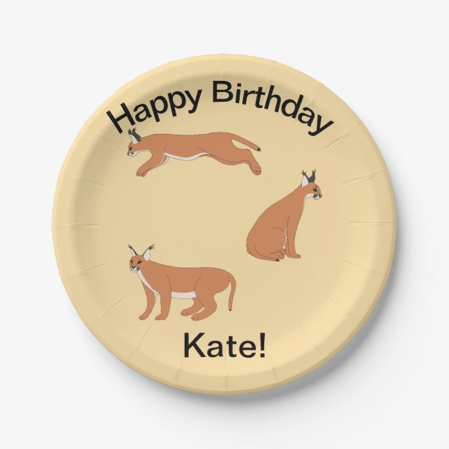 Caracals Pappteller (Vorderseite)