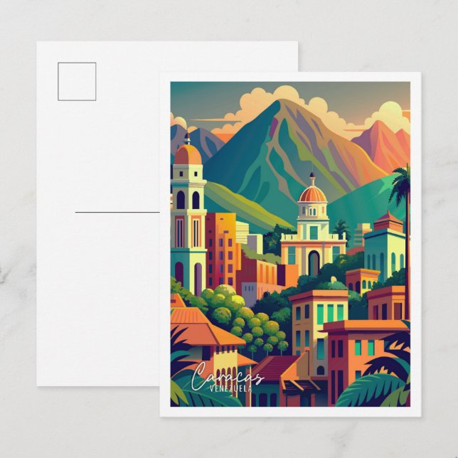 Caracas Venezuela Kunst, Dichtung und Musik Postkarte (Vorne/Hinten)