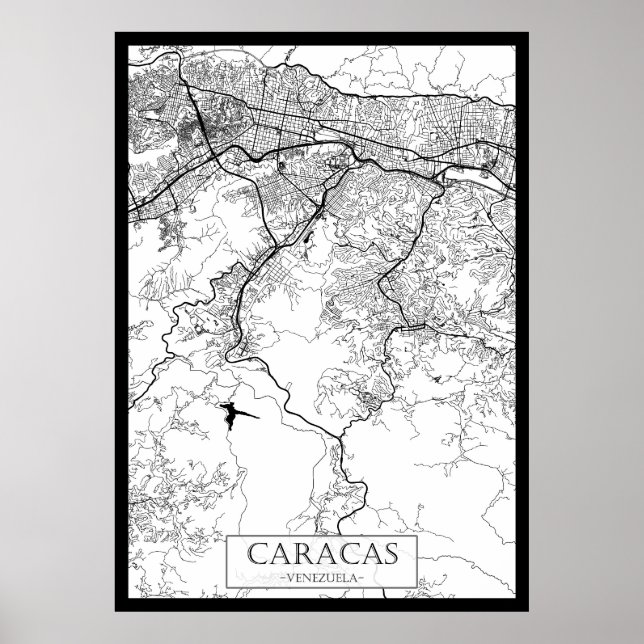 Caracas Venezuela Map Poster (Vorne)