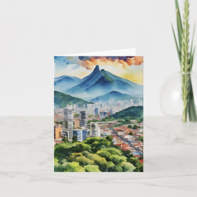 Caracas Venezuela Watercolor Karte (Vorderseite)