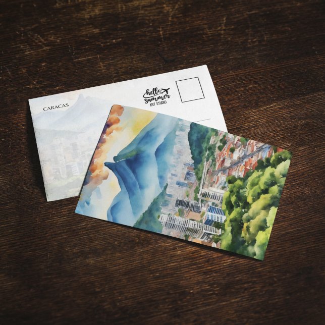 Caracas Venezuela Watercolor Postcard Einladung (Von Creator hochgeladen)