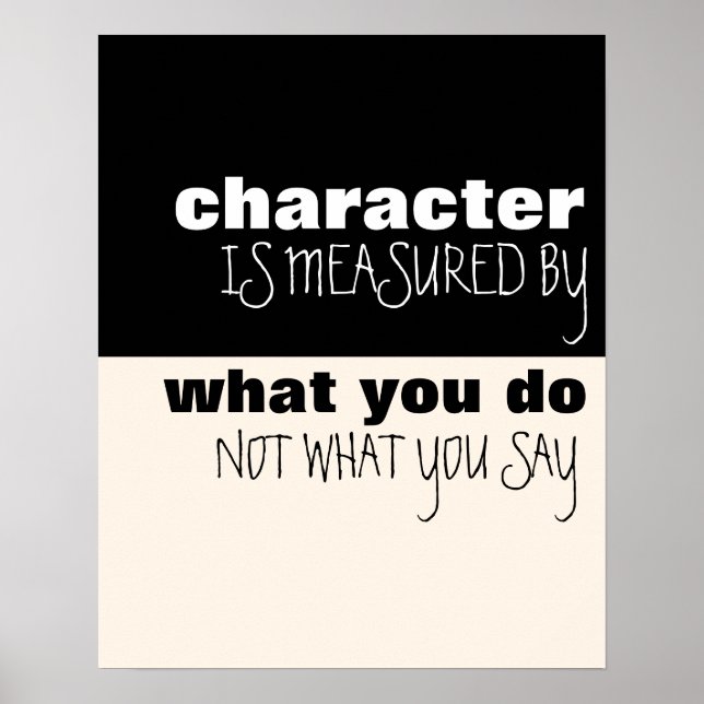 Caractère est mesuré par Actions Poster (Devant)