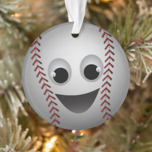 Caractère graphique de baseball souriant