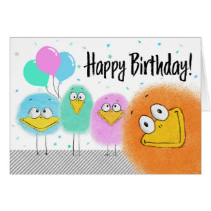 Caractères d'oiseaux mignons et colorés Annivers
