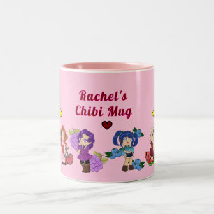 Caractères Fruit Chibi Personnalisés Mug