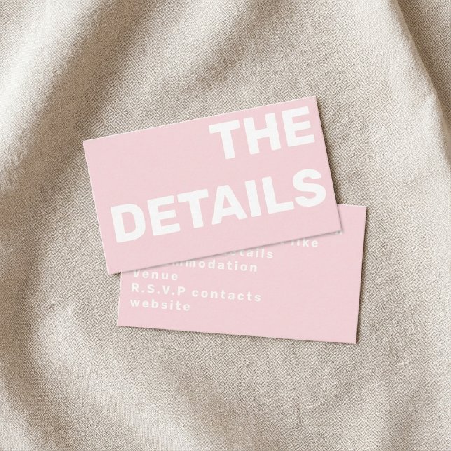 Caractéristiques de la typographie moderne carte b (Modern typography details enclosure card.)