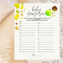 Caramel Apple Green Baby Dusche Name Race Game