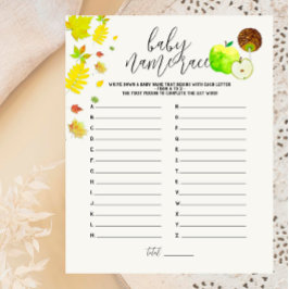 Caramel Apple Green Baby Dusche Name Race Game