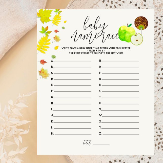 Caramel Apple Green Baby Dusche Name Race Game (Von Creator hochgeladen)