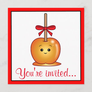 Caramel Apple mit Bow Birthday Party Einladung