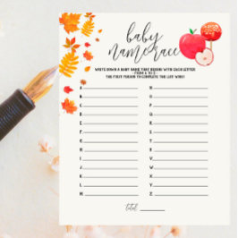 Caramel Apple Red Baby Dusche Name Race Game