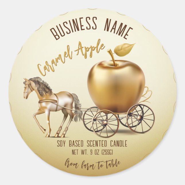 Caramel Apple Runder Aufkleber (Vorderseite)