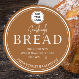 Caramel Brown Bäckerei Sauerteigbrot Logo Aufklebe Runder Aufkleber