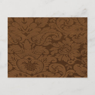 Caramel Brown Damask Weave Look Postkarte
