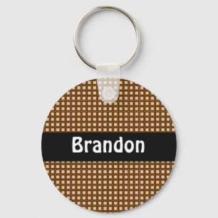 Caramel Checkered Pattern Personalisierter Schlüss Schlüsselanhänger