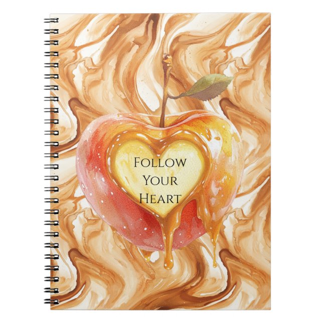 Caramel Cream Heart Apple Notizblock (Vorderseite)