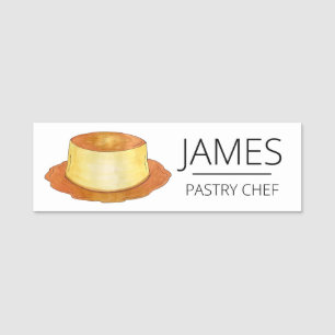 Caramel Custard Flan Spanish Food Restaurant Namensschild