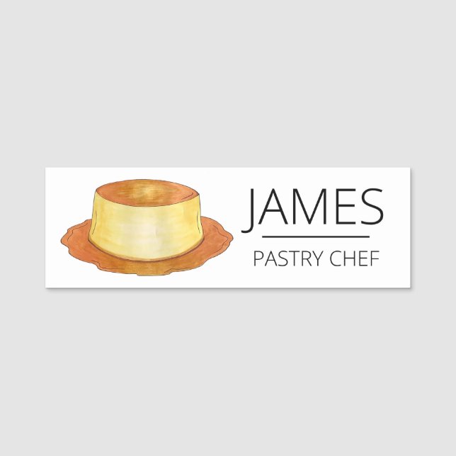 Caramel Custard Flan Spanish Food Restaurant Namensschild (Vorderseite)