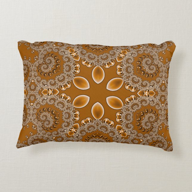 Caramel Fractal Lace Dekokissen (Rückseite)
