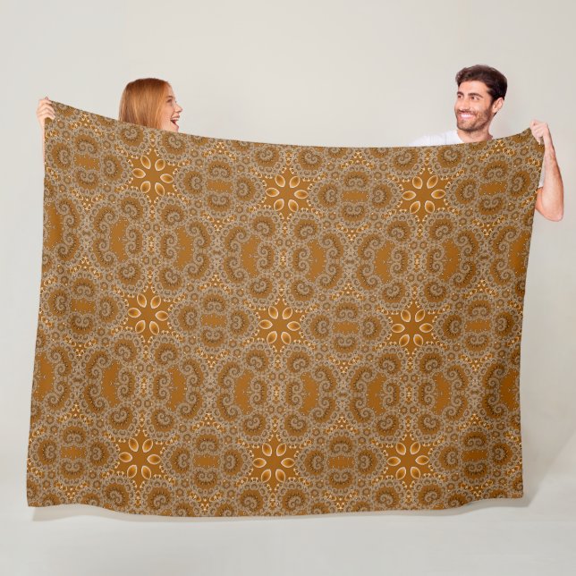 Caramel Fractal Lace  Fleecedecke (Beispiel)