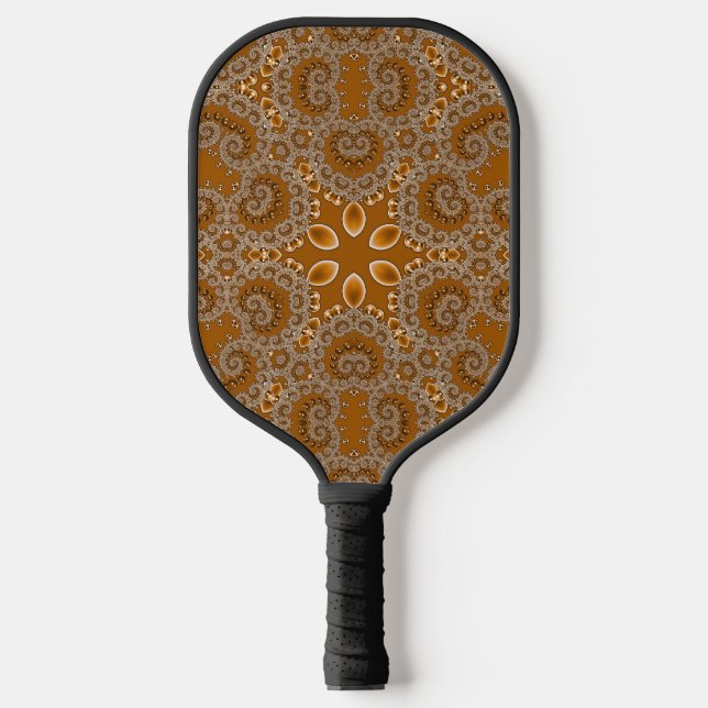 Caramel Fractal Lace  Pickleball Schläger (Vorderseite)