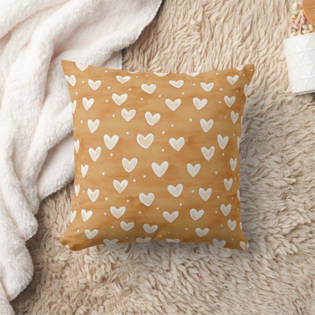 Caramel Hearts Christmas Kissen (Decke)
