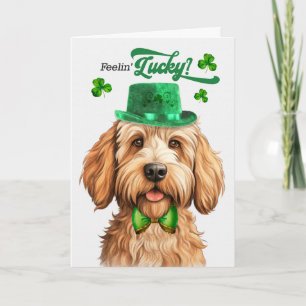 Caramel Labradoodle Feel Lucky St. Patrick's Day Feiertagskarte