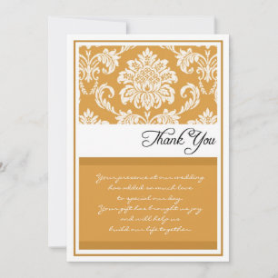 Caramel Mariage damassé Merci Cartes