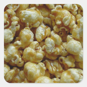 Caramel Popcorn Quadratischer Aufkleber