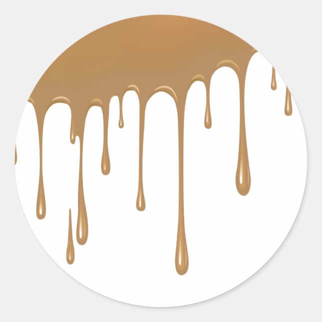 Caramel Tropfen Runder Aufkleber (Vorderseite)