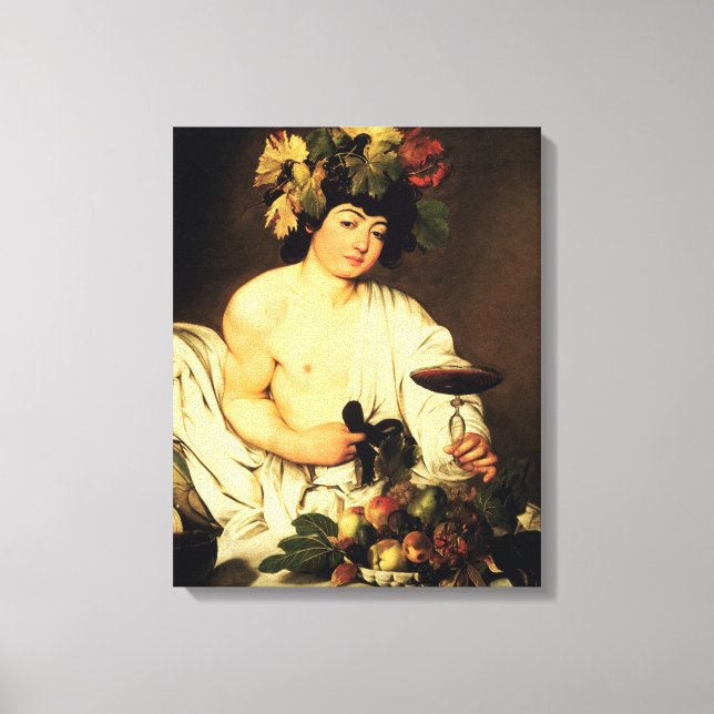 Caravaggio Bacchus Leinwanddruck (Vorderseite)