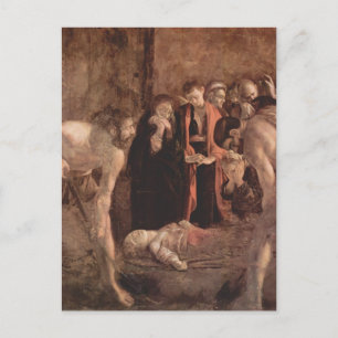 Caravaggio - Beerdigung von Saint Lucy Postkarte