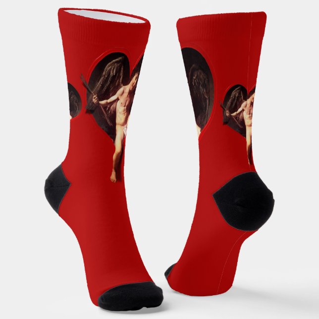 Caravaggio Cupid Valentinstag Socken (Gewinkelt)
