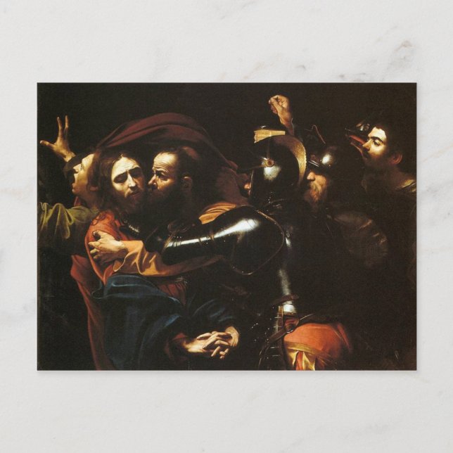 Caravaggio - Die Einnahme von Christus - Klassisch Postkarte (Vorderseite)