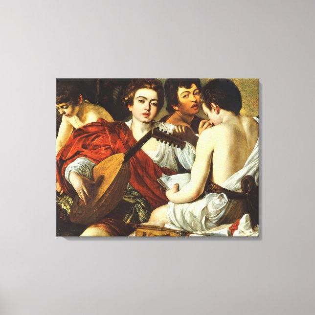 CARAVAGGIO - Die Musiker 1595 Leinwanddruck (Vorderseite)