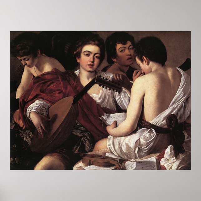 Caravaggio Die Musiker Poster (Vorne)