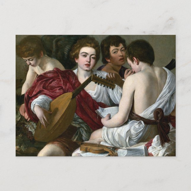 Caravaggio Die Musiker Postkarte (Vorderseite)