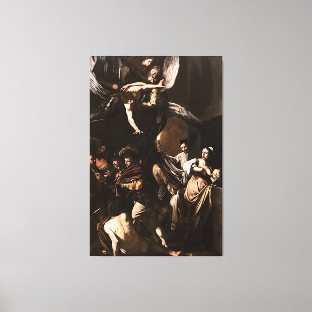 Caravaggio - Die sieben Barmherzigkeit-Akte (1607) Leinwanddruck (Vorderseite)