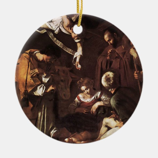 Caravaggio - Geburt Christi mit St Francis u. St Keramikornament (Vorne)