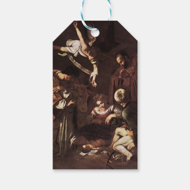 Caravaggio - Geburt mit St. Francis & St. Lawrence Geschenkanhänger (Vorderseite)