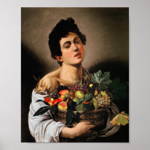 Caravaggio - Junge mit einem Korb voller Früchte Poster