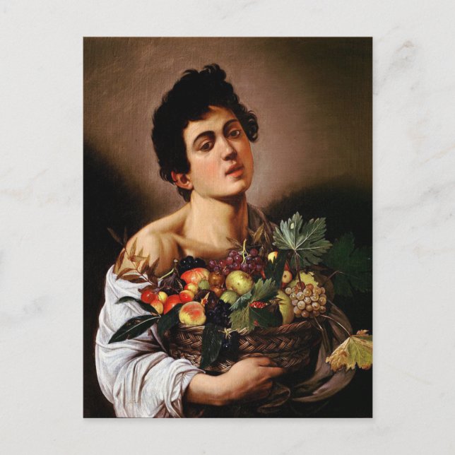 Caravaggio - Junge mit Obstkorb Postkarte (Vorderseite)